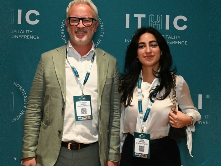 Claudio Borin et Lara Morra de GH & Partners à l’ITHIC 2026, Italian Hospitality Investment Conference, à Milan